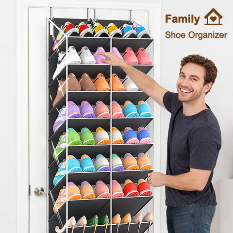 UVIAHOMI organizer filled with sneakers heels and boots demonstrating high-capacity family storage