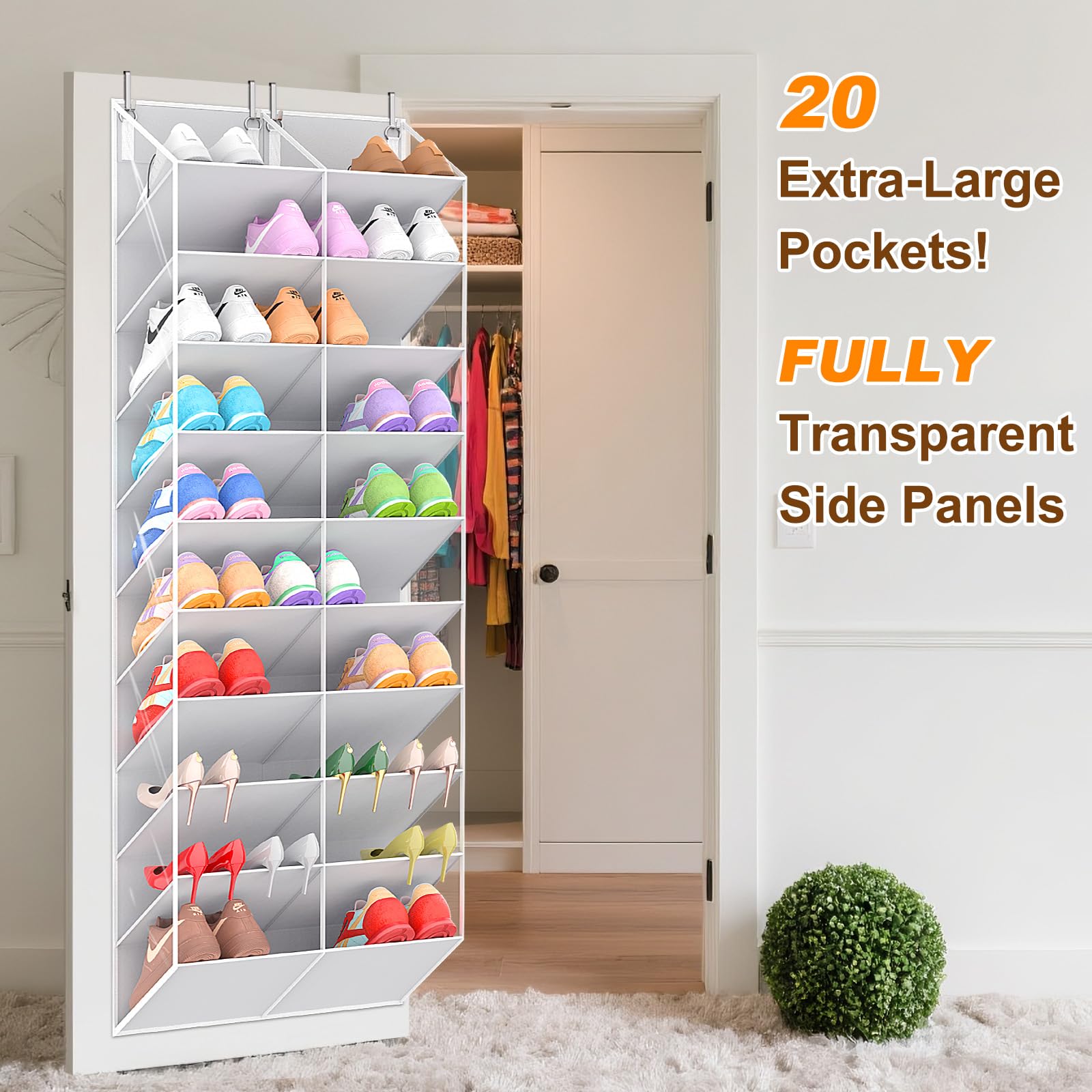 UVIAHOMI metal hooks and reinforced rings detail for secure hanging benefit