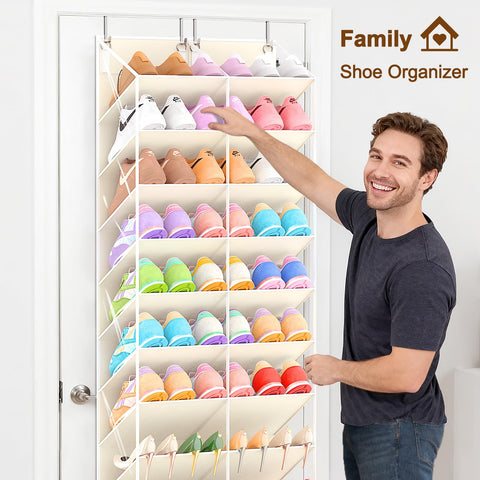 UVIAHOMI filled pockets displaying sneakers and heels for family storage convenience