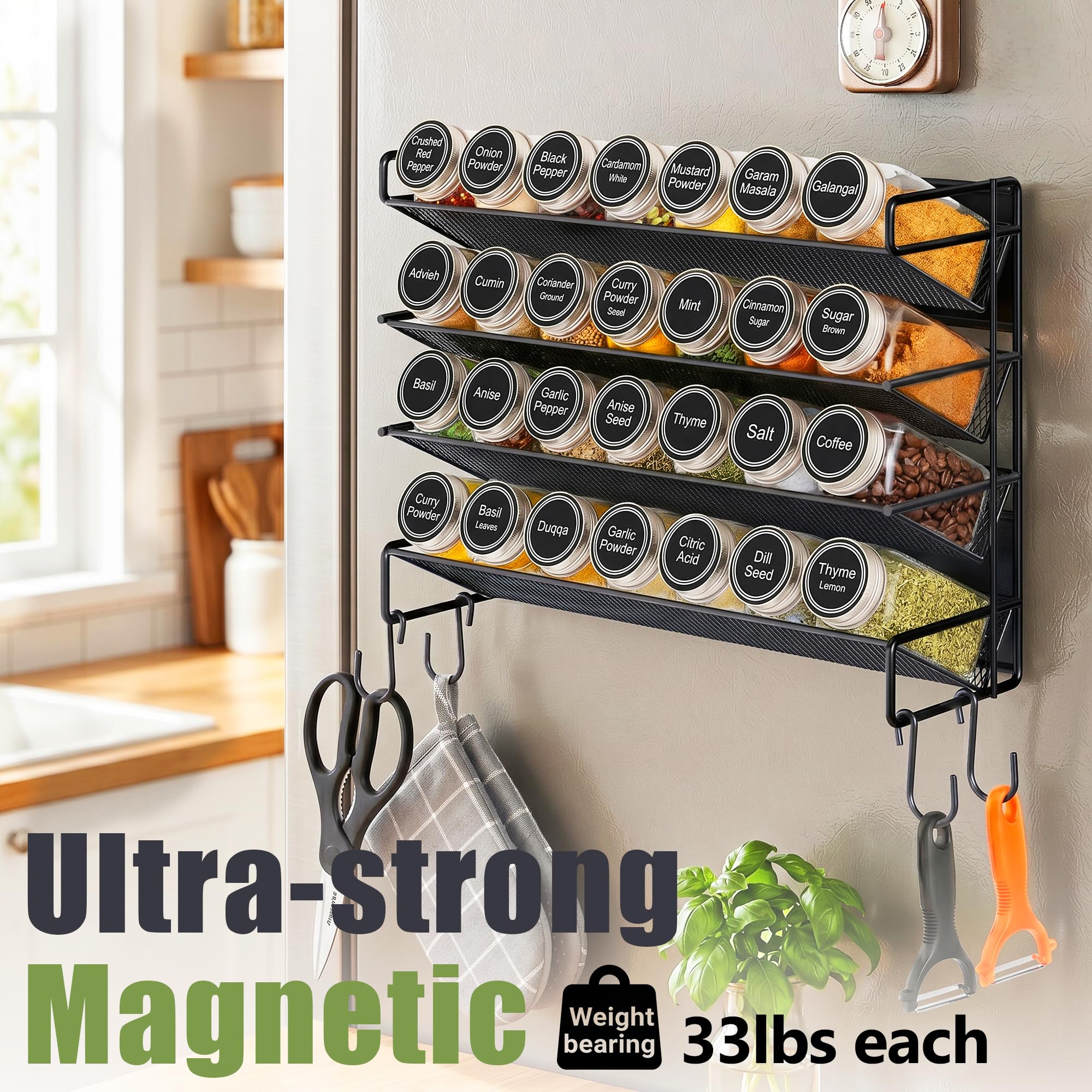 UVIAHOMI rack on countertop beside utensils shows compact footprint saves kitchen space