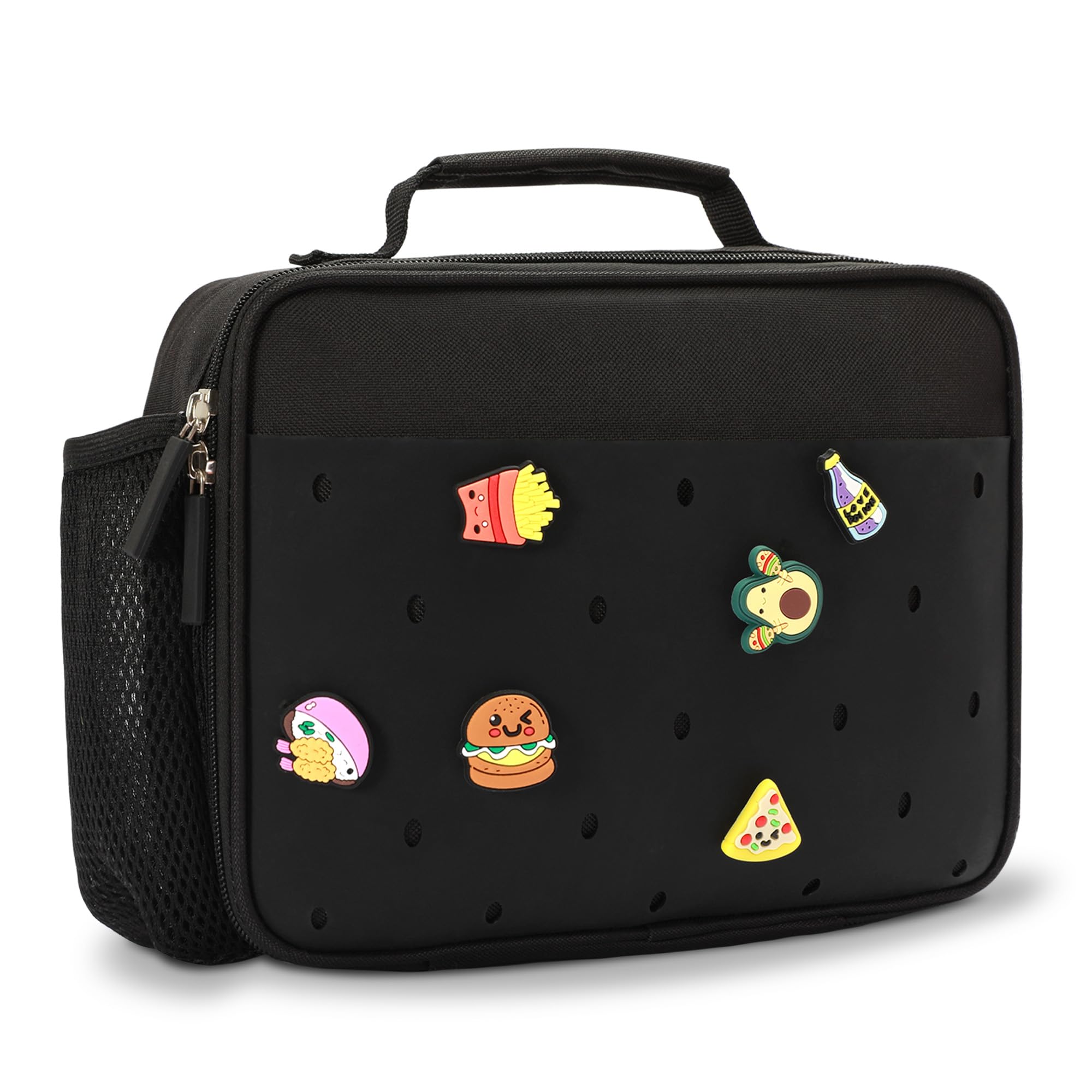 Uxeqtop front view showing charm panel and sleek black exterior, easy recognition benefit