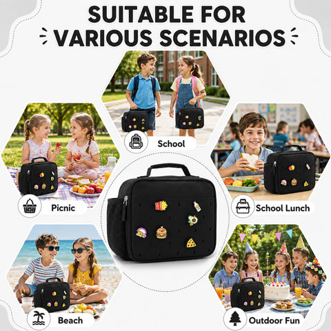 Uxeqtop child inserting charms on panel showing playful personalization benefit