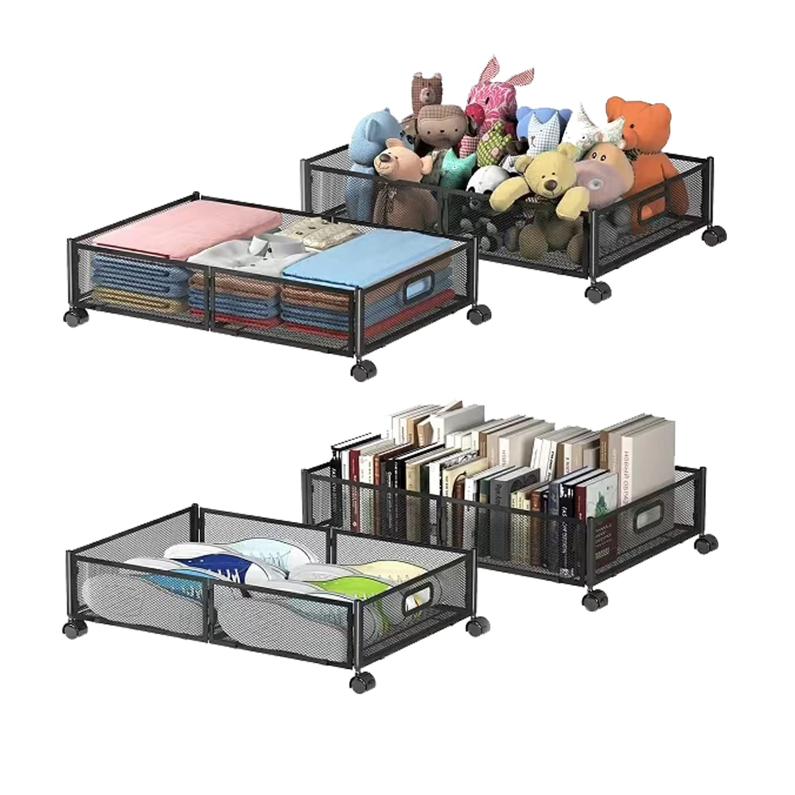 Uyokcnie front view of under-bed drawer showing compact storage benefit