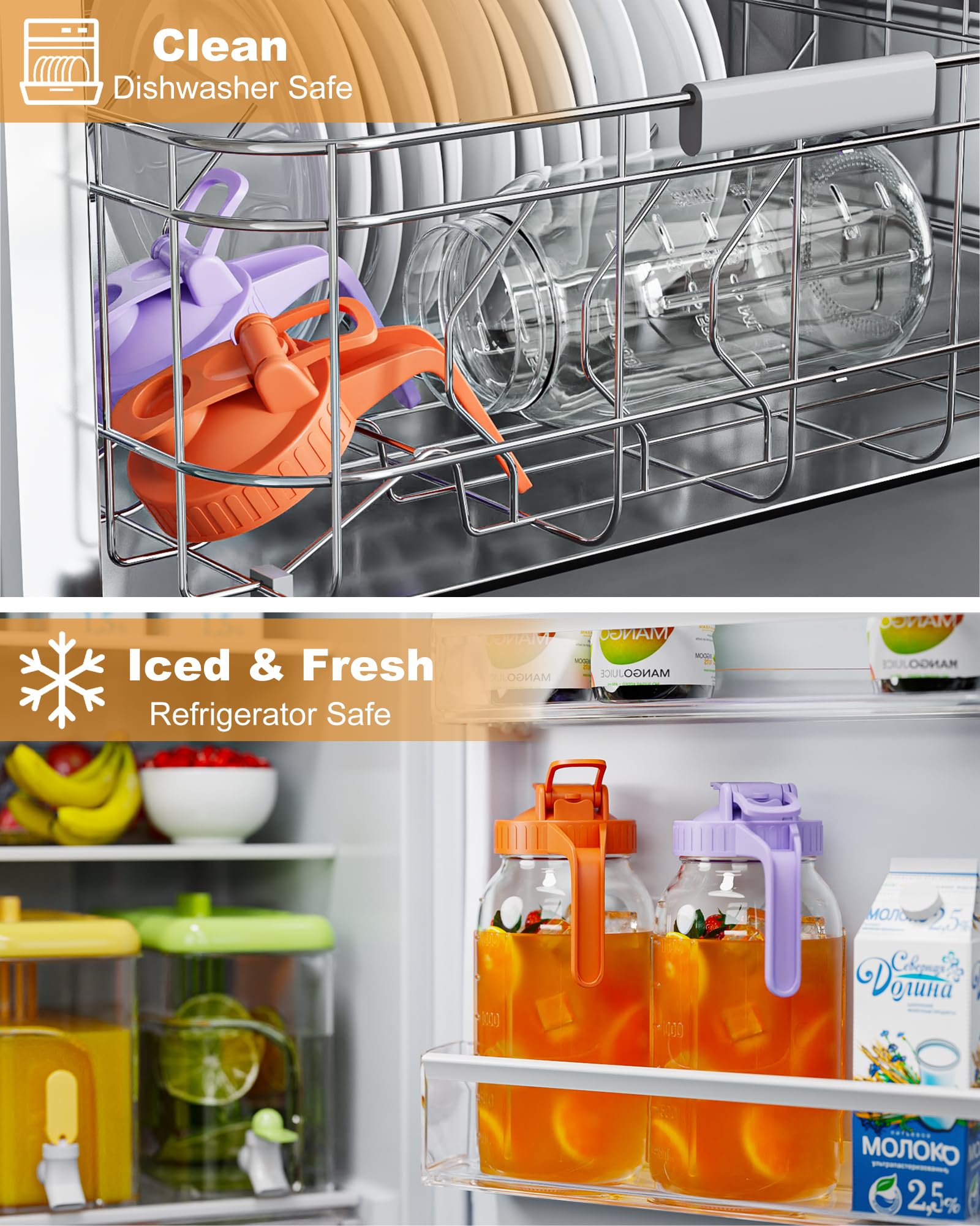 VA1KENE 64oz capacity beside measuring cup to display volume