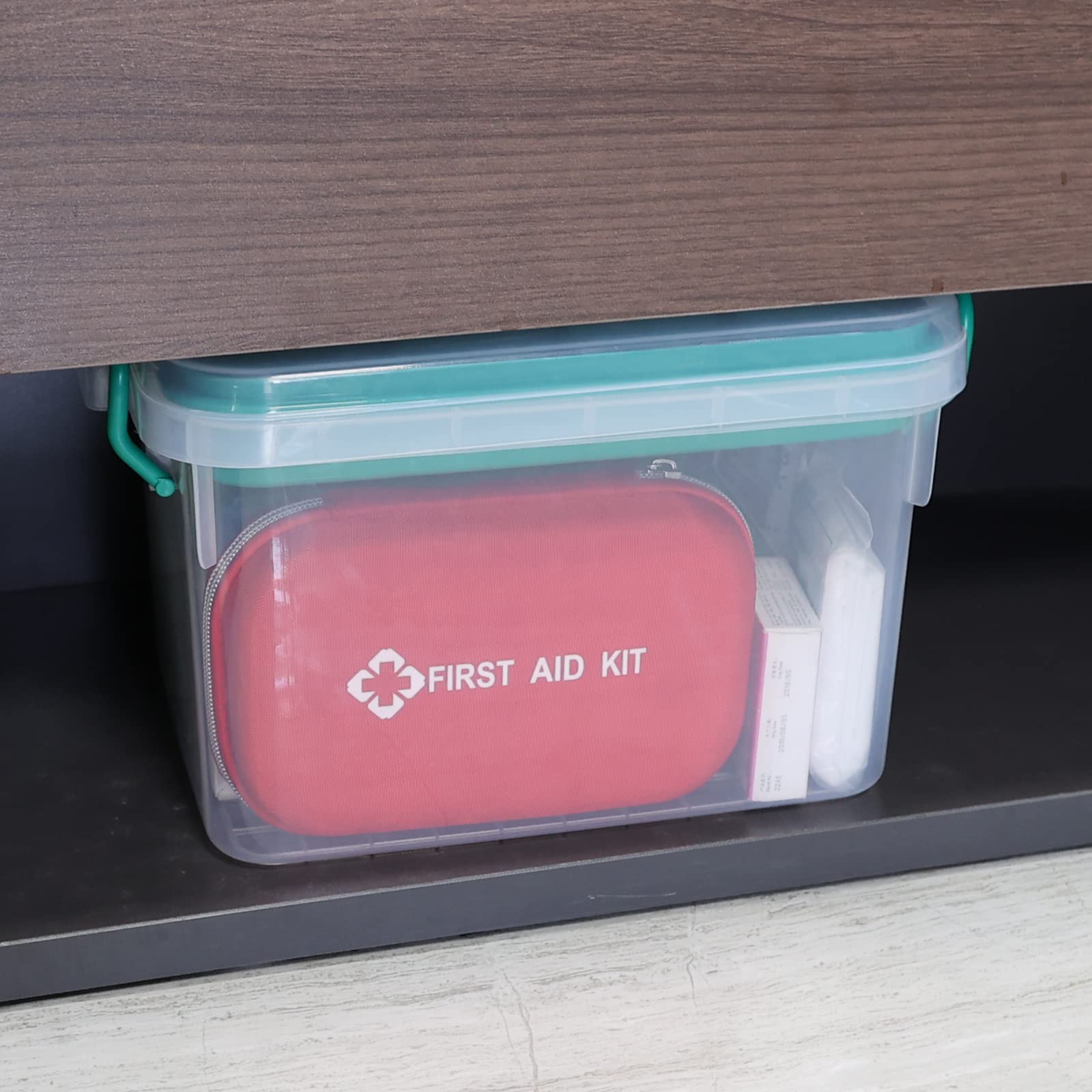 vababa next to water bottle showing compact size and portable capacity