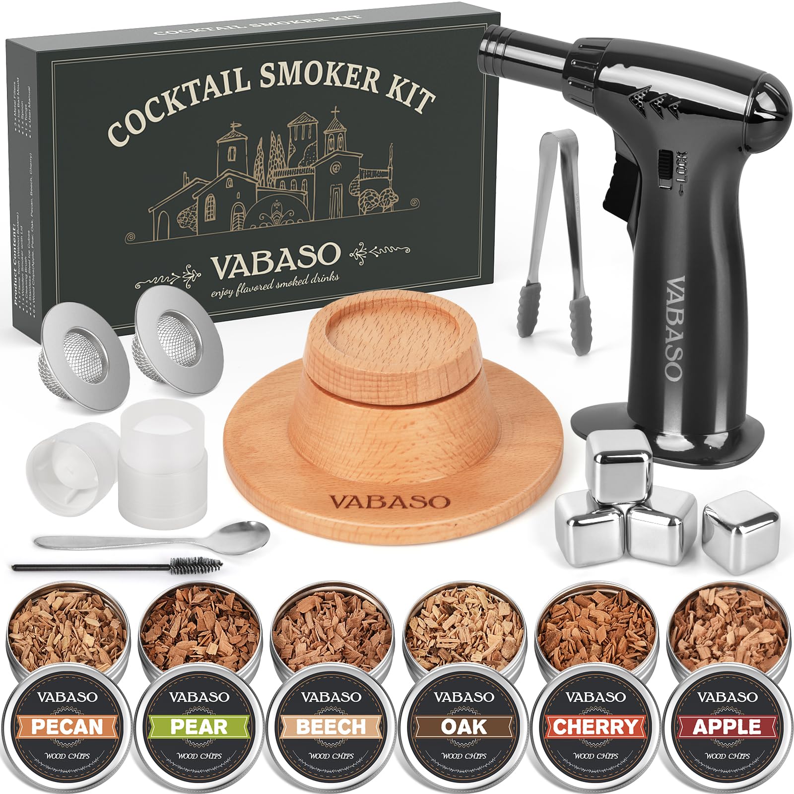 Vabaso boxed smoker kit neatly presented, perfect gift and organized set