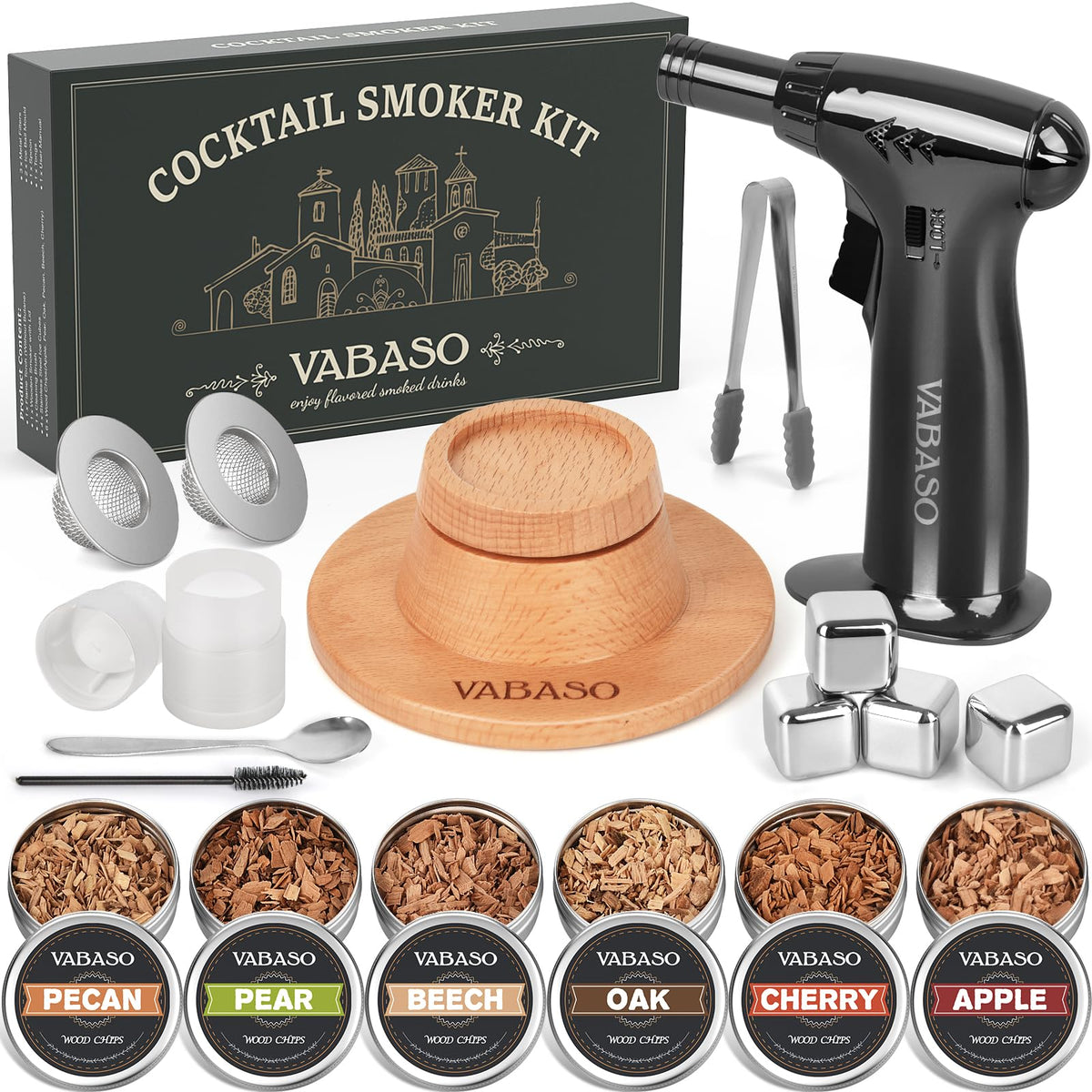 Vabaso boxed smoker kit neatly presented, perfect gift and organized set