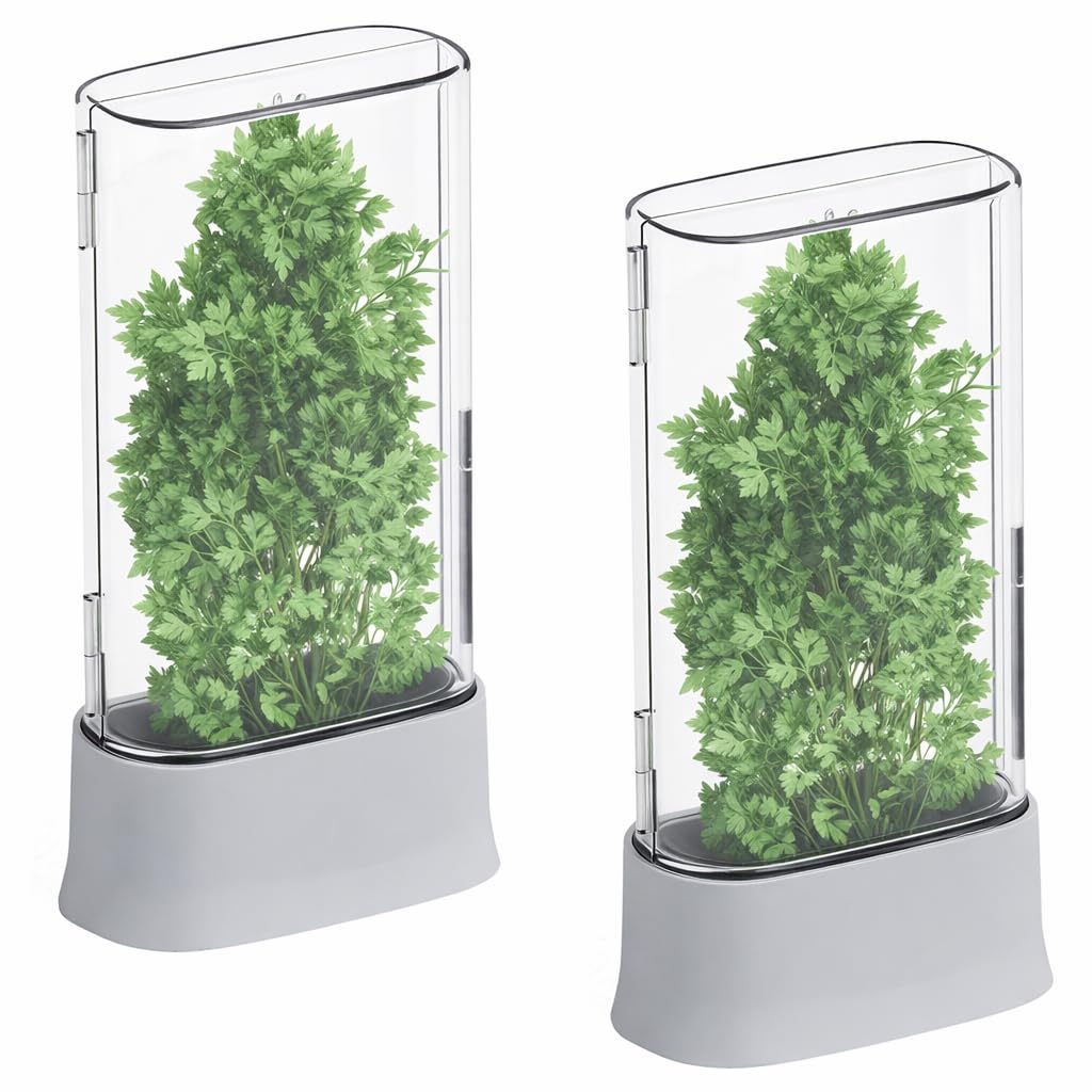 vacane front packaging showing two clear herb keepers and labels for easy storage benefit