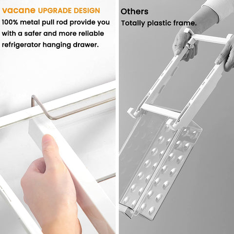 vacane beside hand for scale illustrating XL drawer capacity and fit