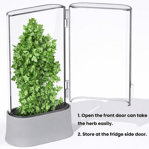 vacane with asparagus in fridge door bin saving shelf space and preventing spills benefit