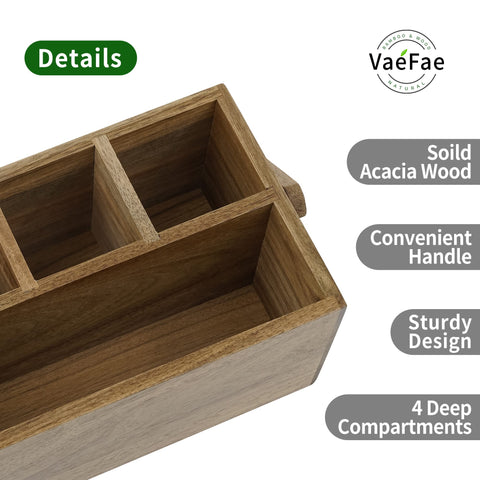 VaeFae detailed acacia wood grain highlighting durable finish