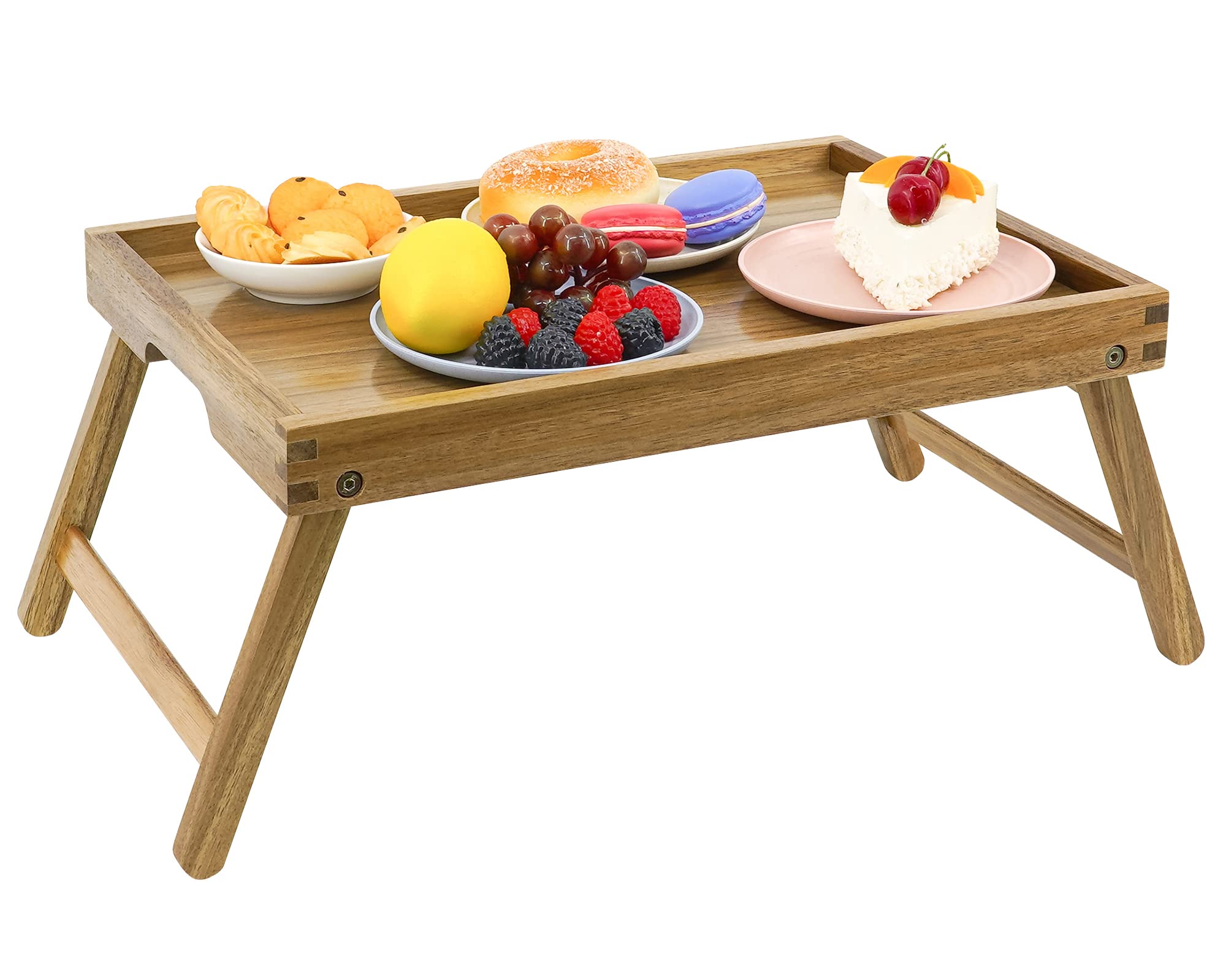 VaeFae folding legs open and locked for stable use on bed or sofa