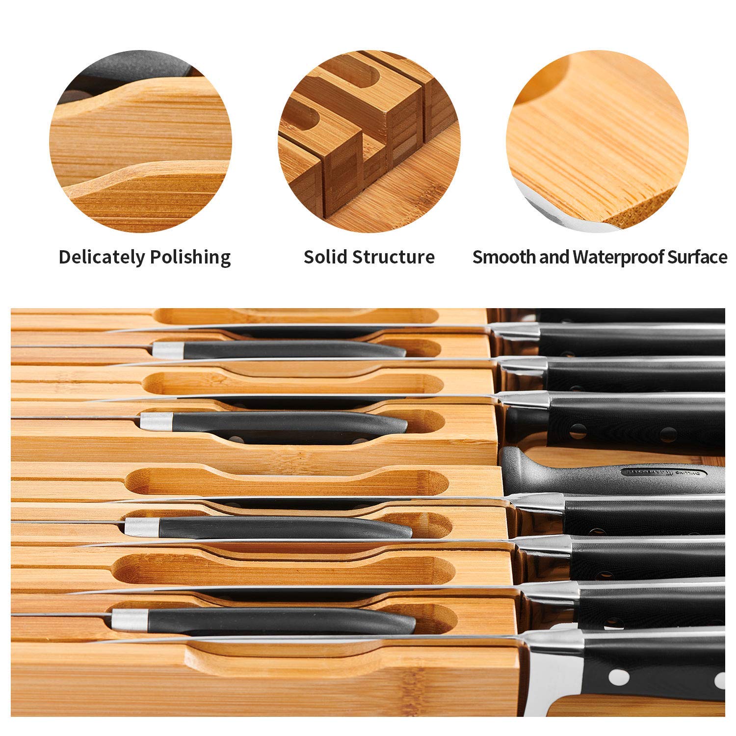VaeFae bamboo grain close-up showing durable natural finish