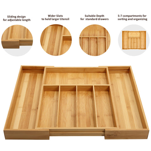 VaeFae compartment close-up showing bamboo finish and neat separation benefit