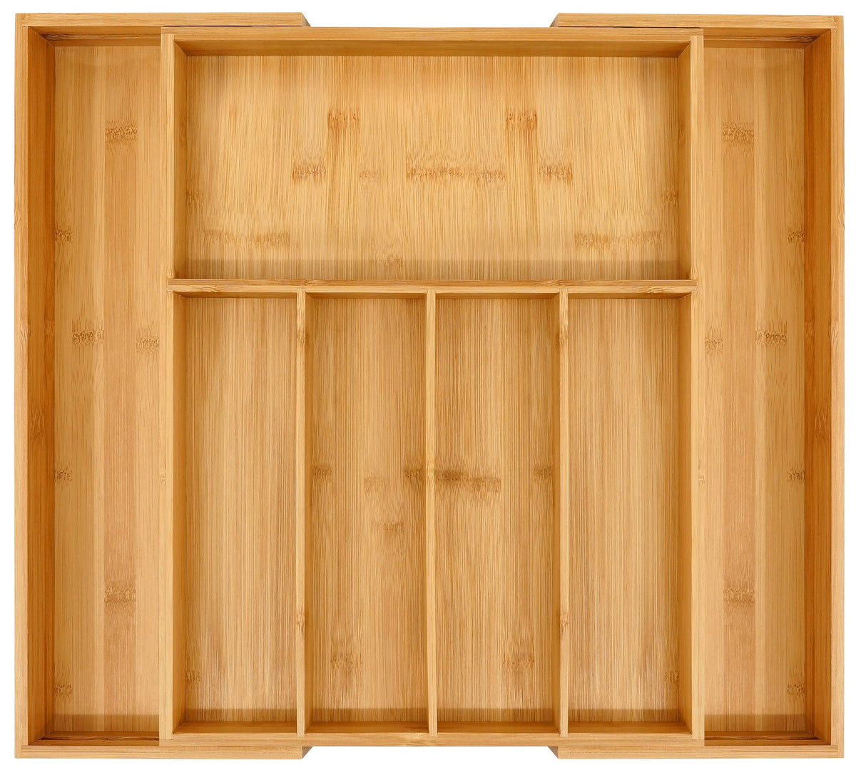 VaeFae front view showing natural bamboo organizer and tidy layout benefit