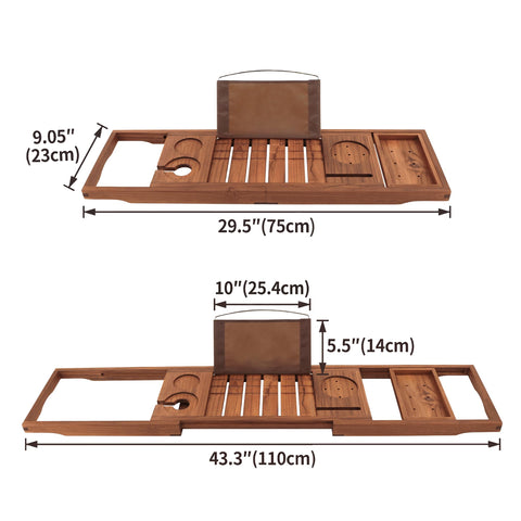 VaeFae tray expanded across bathtub demonstrating adjustable fit benefit