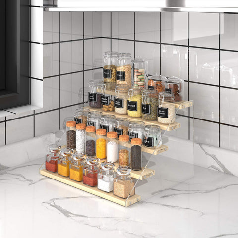 VAEHOLD spice rack on countertop in modern kitchen offering tidy, stylish display