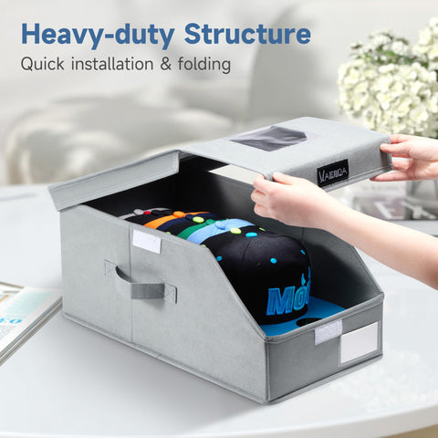VAESIDA stacked on shelf demonstrating space-saving vertical storage