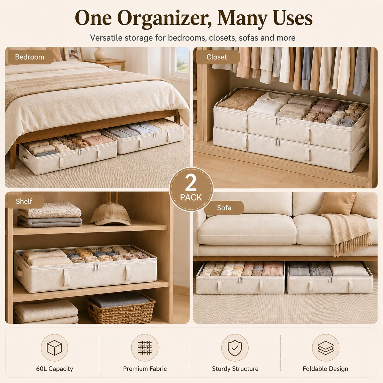 Vailando folded flat bin demonstrating compact storage when not in use benefit