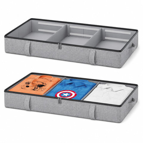 Vailando front view underbed bin showing size and shape and easy access