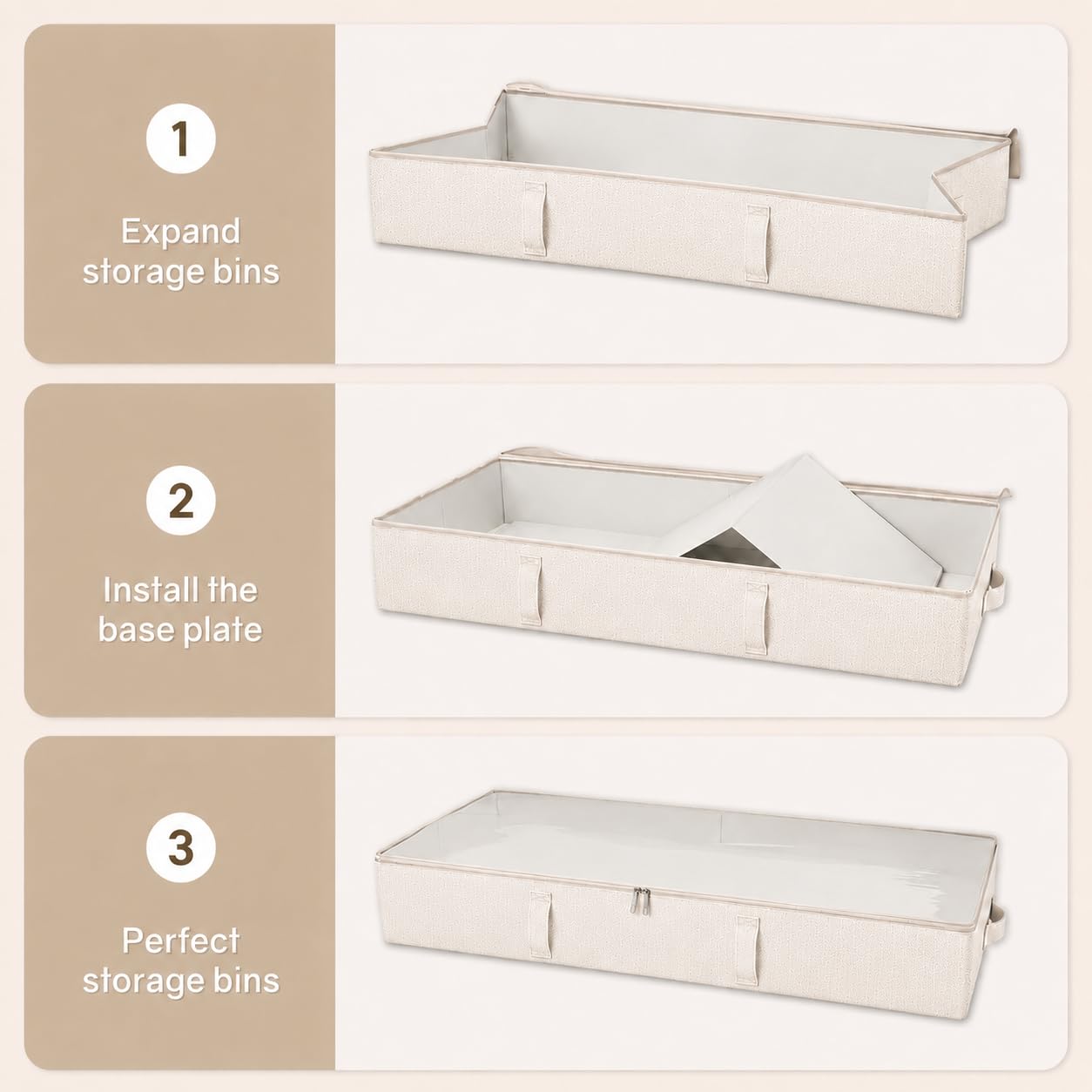 Vailando bins in a styled bedroom showing tidy organization and accessible storage