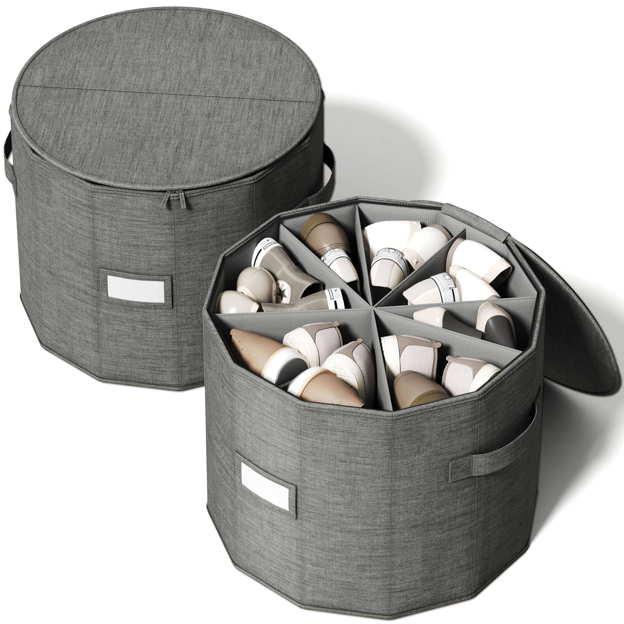 Vailando round organizer front view keeping shoes concealed and tidy