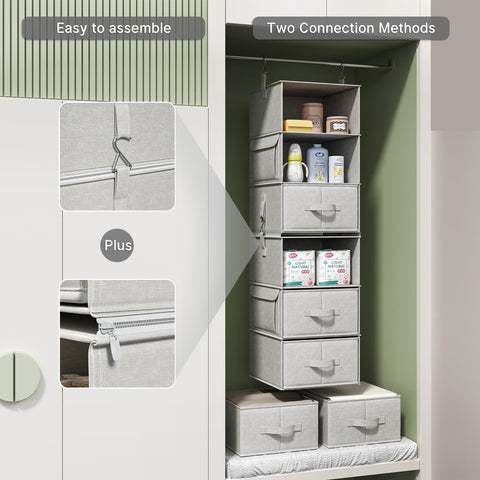 Vailando separated modules layout showing two detachable three-shelf units for flexibility