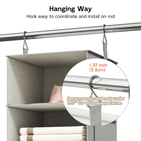 Vailando size and scale comparison by a hanger showing compact footprint and ample capacity
