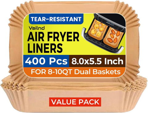 vailnd front packaging showing 400 disposable rectangular liners and convenience