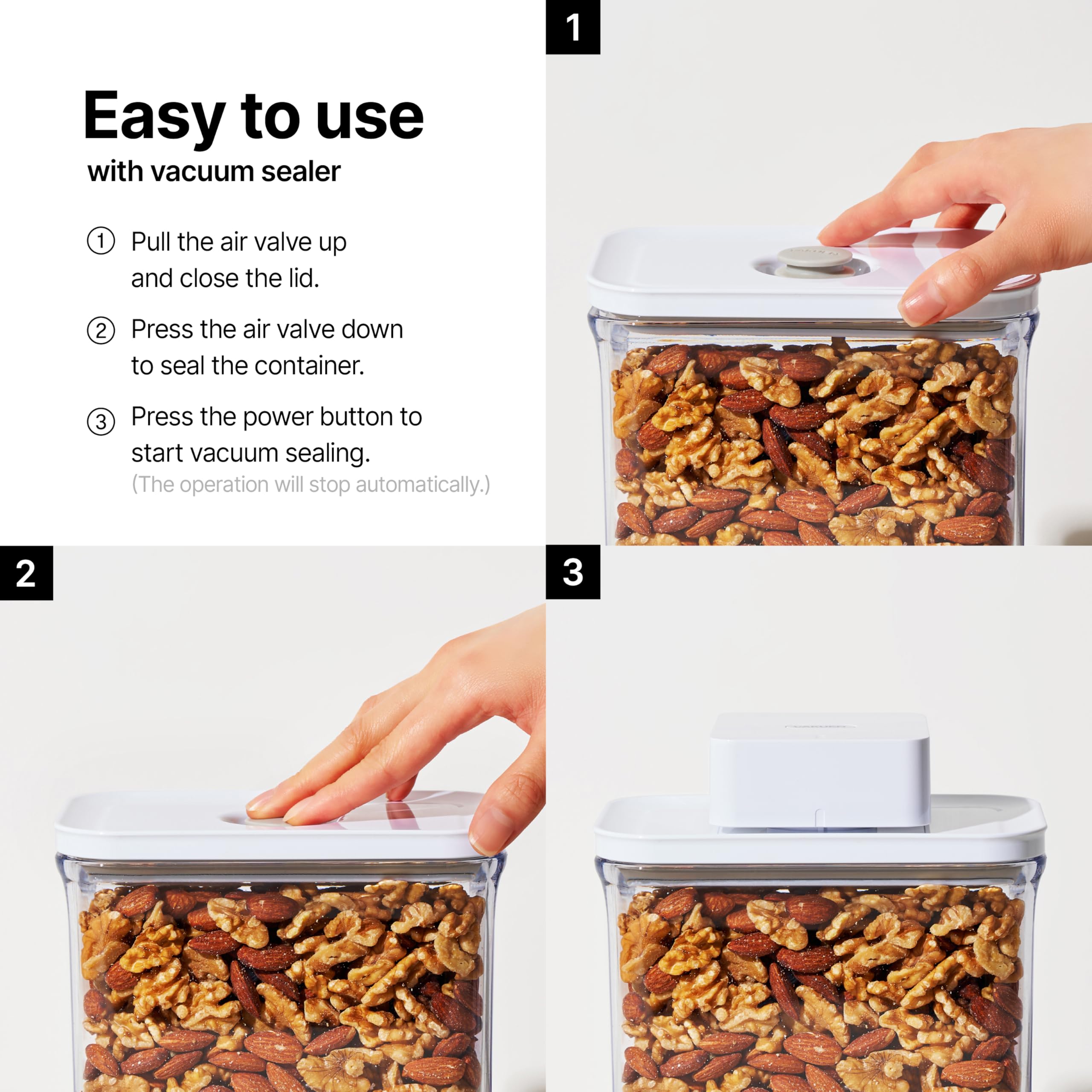 VAKUEN container with salad inside preserving freshness benefit