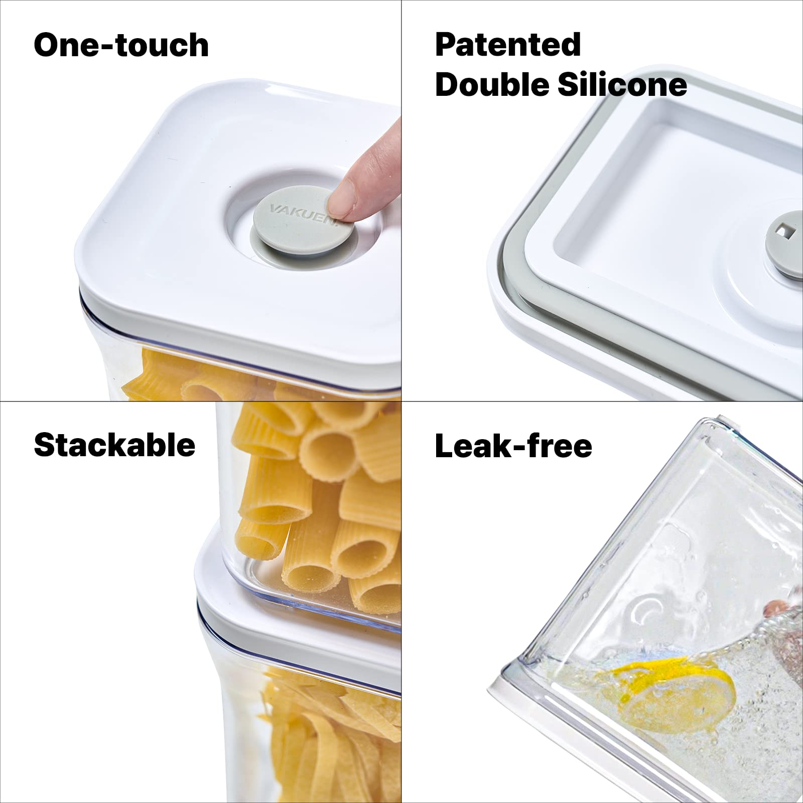 VAKUEN containers in a kitchen setting showing convenient everyday use