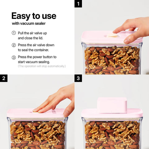 VAKUEN medium rectangular container storing a ready-to-eat meal