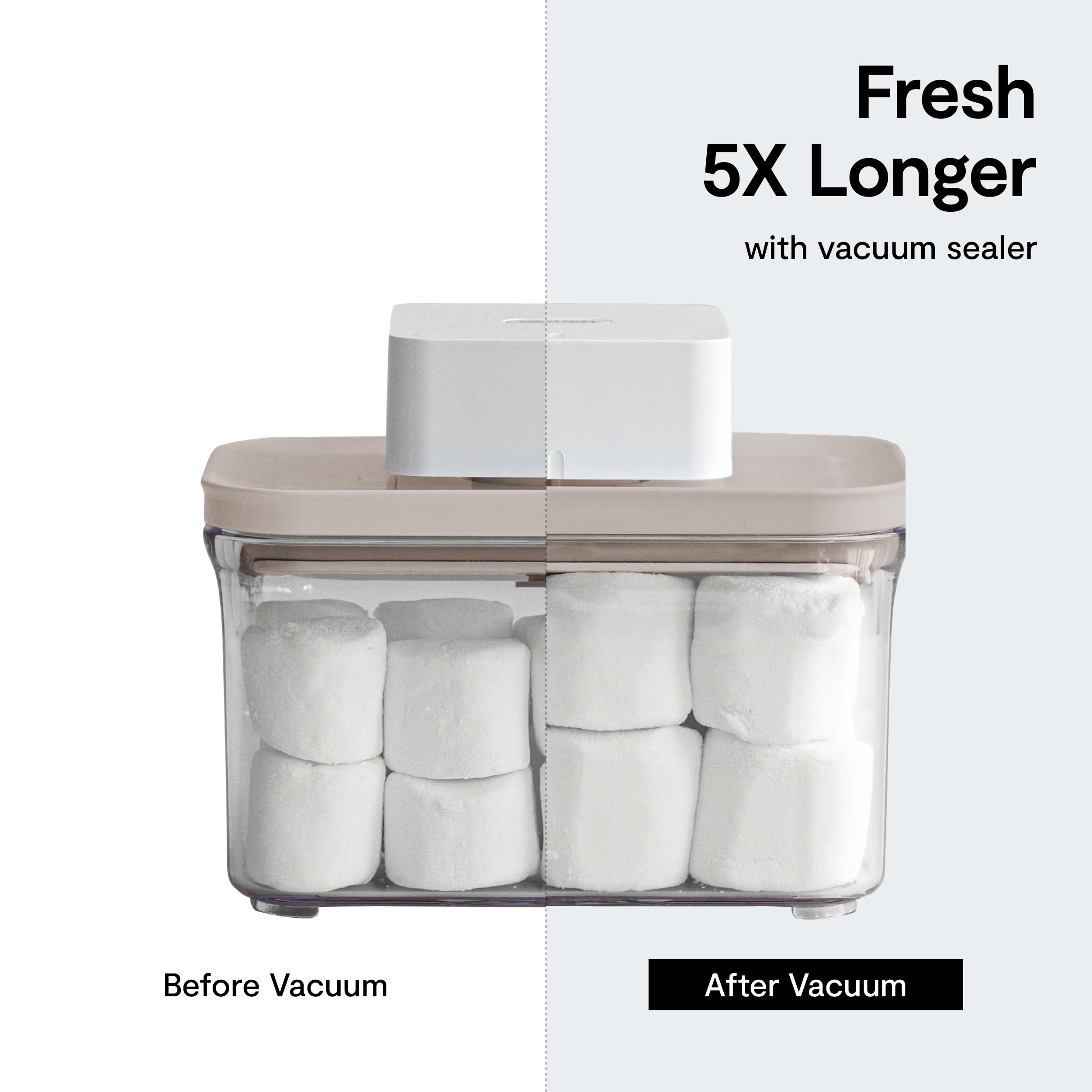 VAKUEN stacked containers in fridge saving space and organizing food