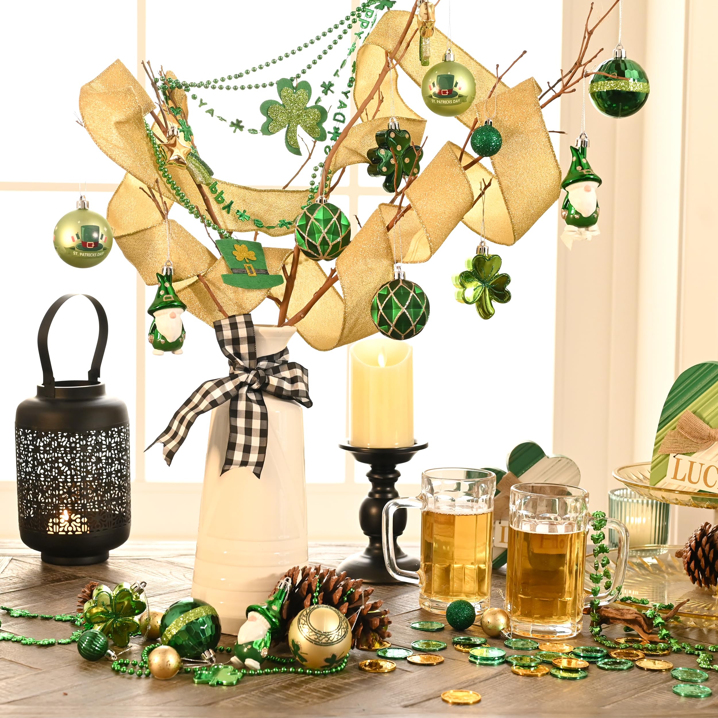 Valery Madelyn close-up of shamrock ornament highlighting crisp print and festive detail