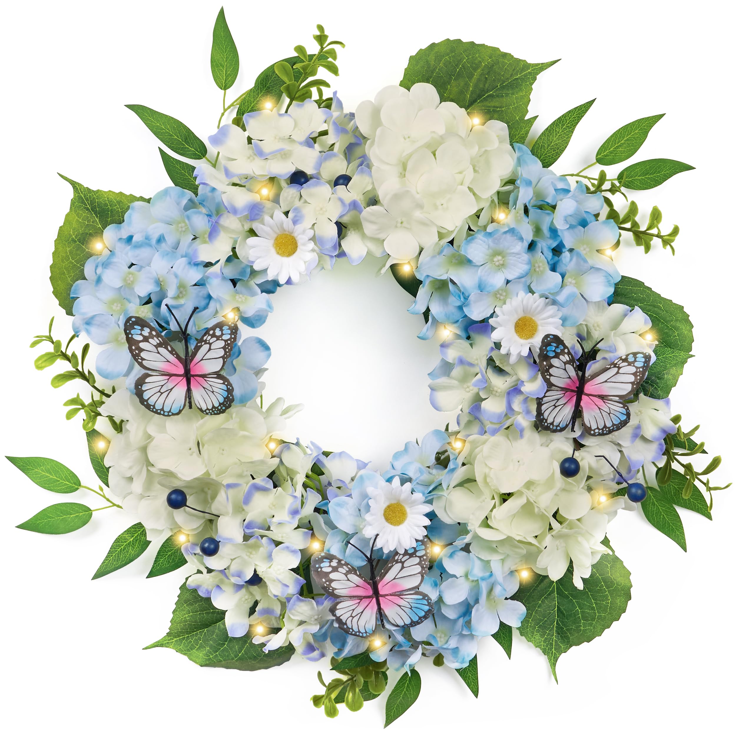 Valery Madelyn front door wreath hung on a door showing welcoming decor