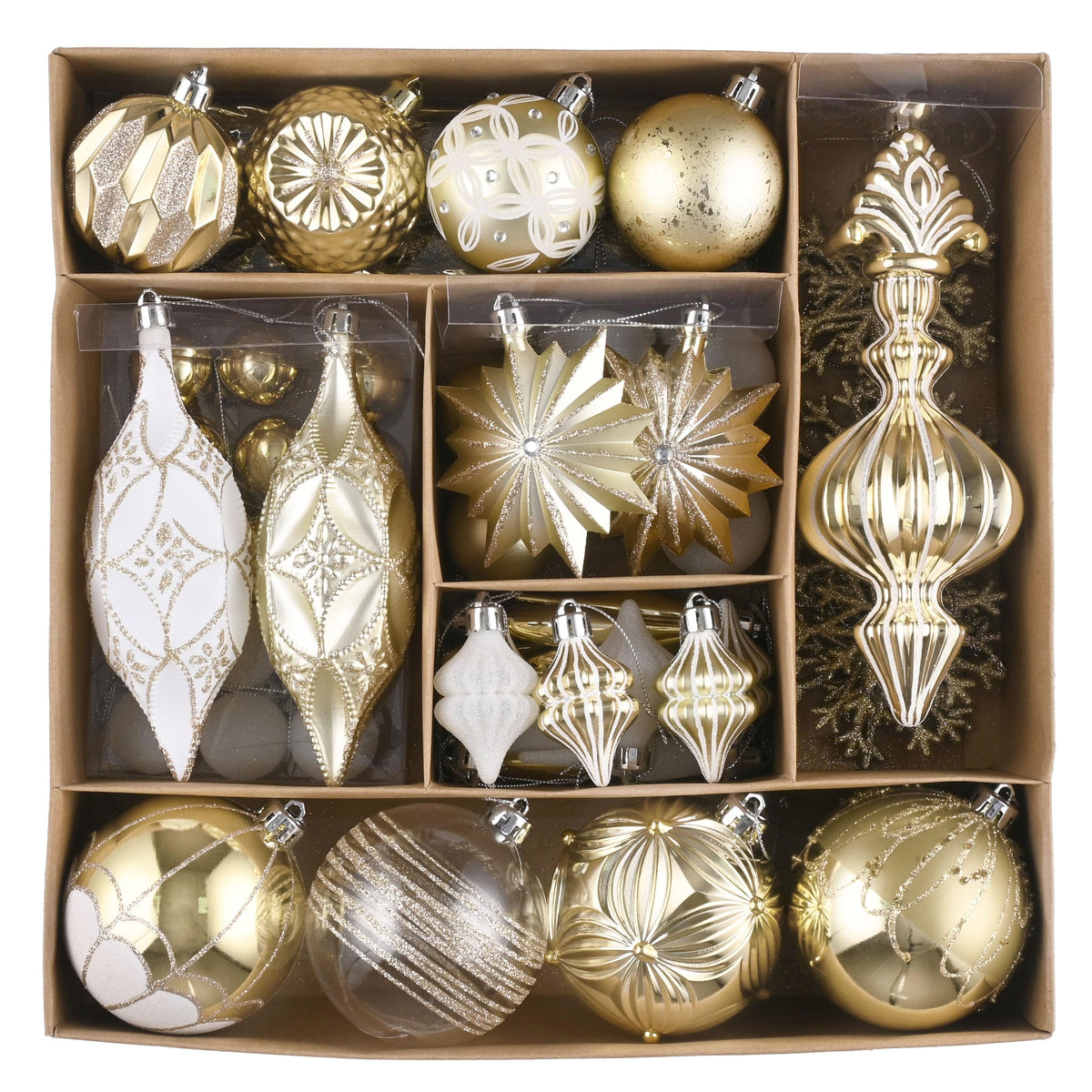 Valery Madelyn front packaging showing 80 ornaments and boxed contents for easy setup