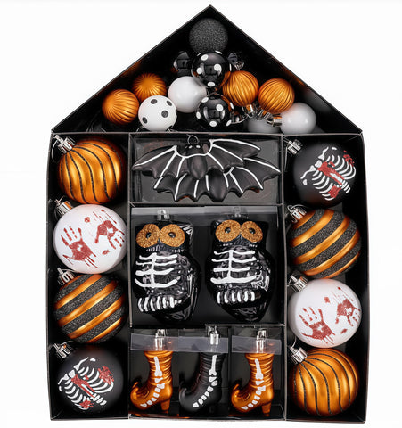 Valery Madelyn front packaging showing 40-piece Halloween set and quick setup benefit