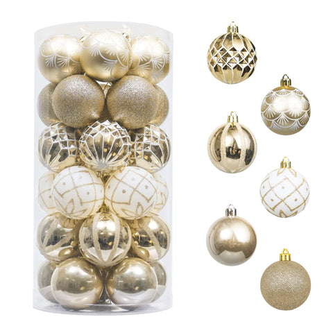Valery Madelyn front packaging showing 30 white and gold ornaments as an organized set