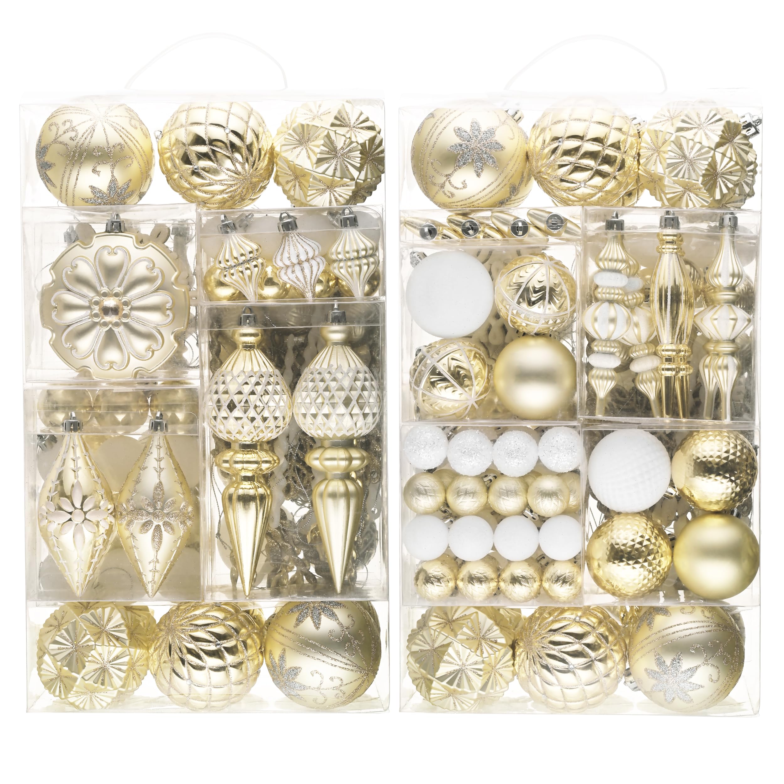 Valery Madelyn front packaging showing 155 white and gold ornaments and benefits