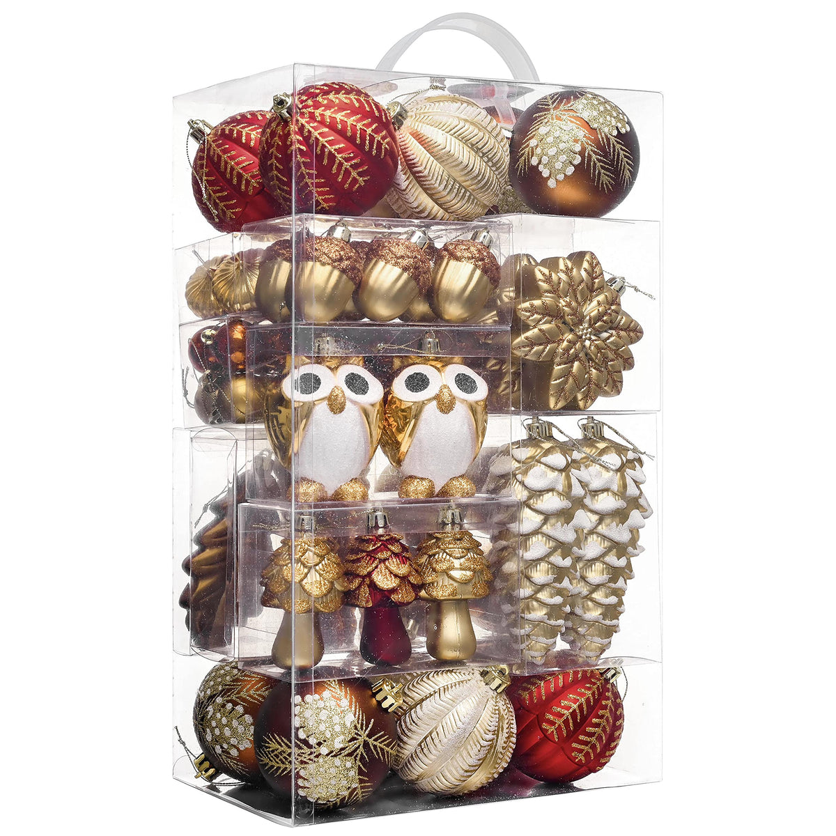 Valery Madelyn front packaging showing 80 ornament set, clear display and rustic colors