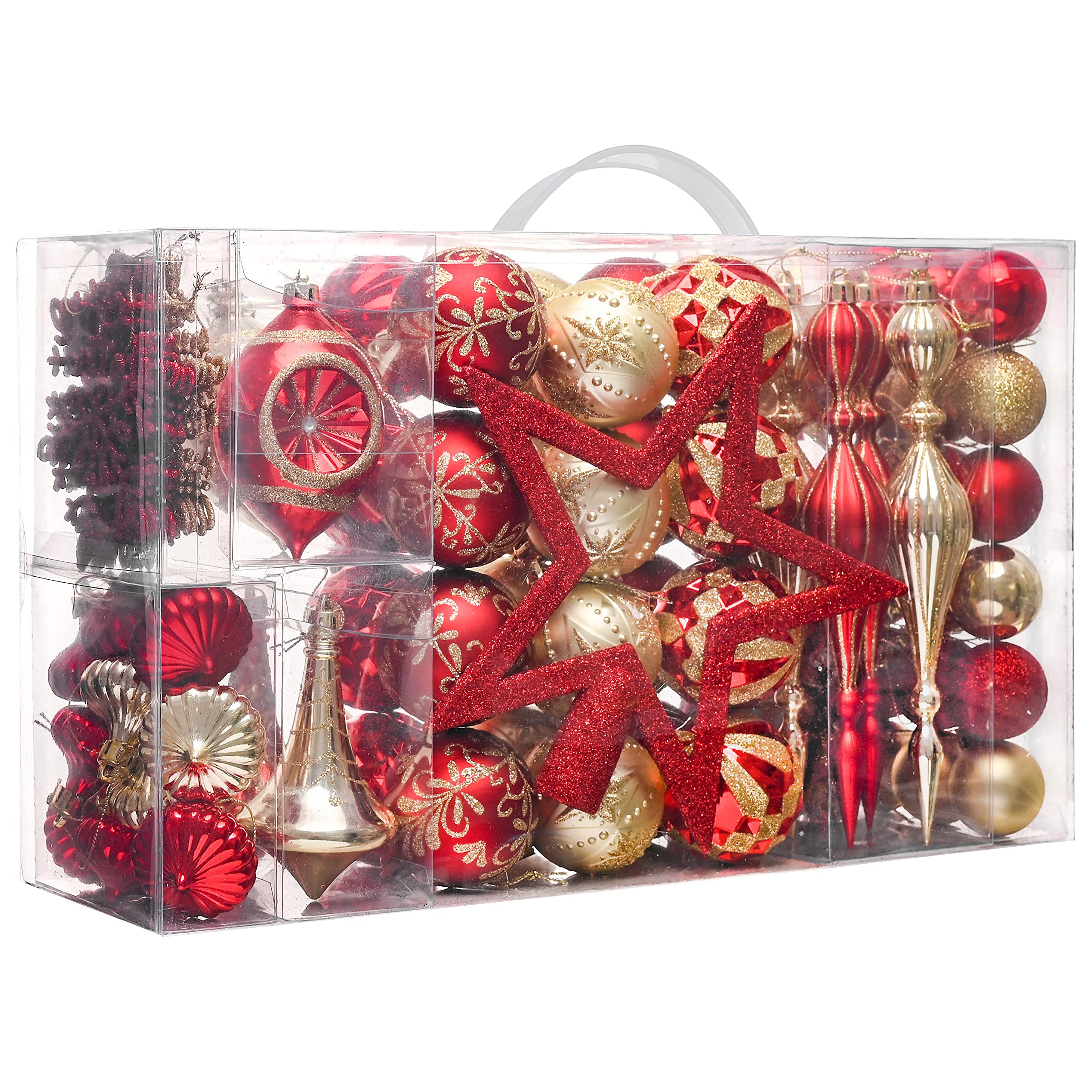 Valery Madelyn front packaging showing 100-piece red and gold set and classic luxury look