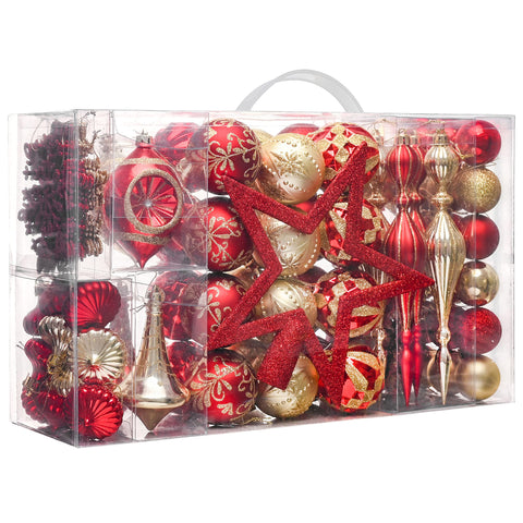 Valery Madelyn front packaging showing 100-piece red and gold set and classic luxury look