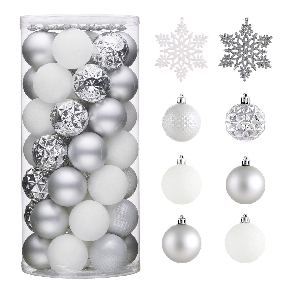 Valery Madelyn front packaging showing 50-count ornament set and color palette benefit
