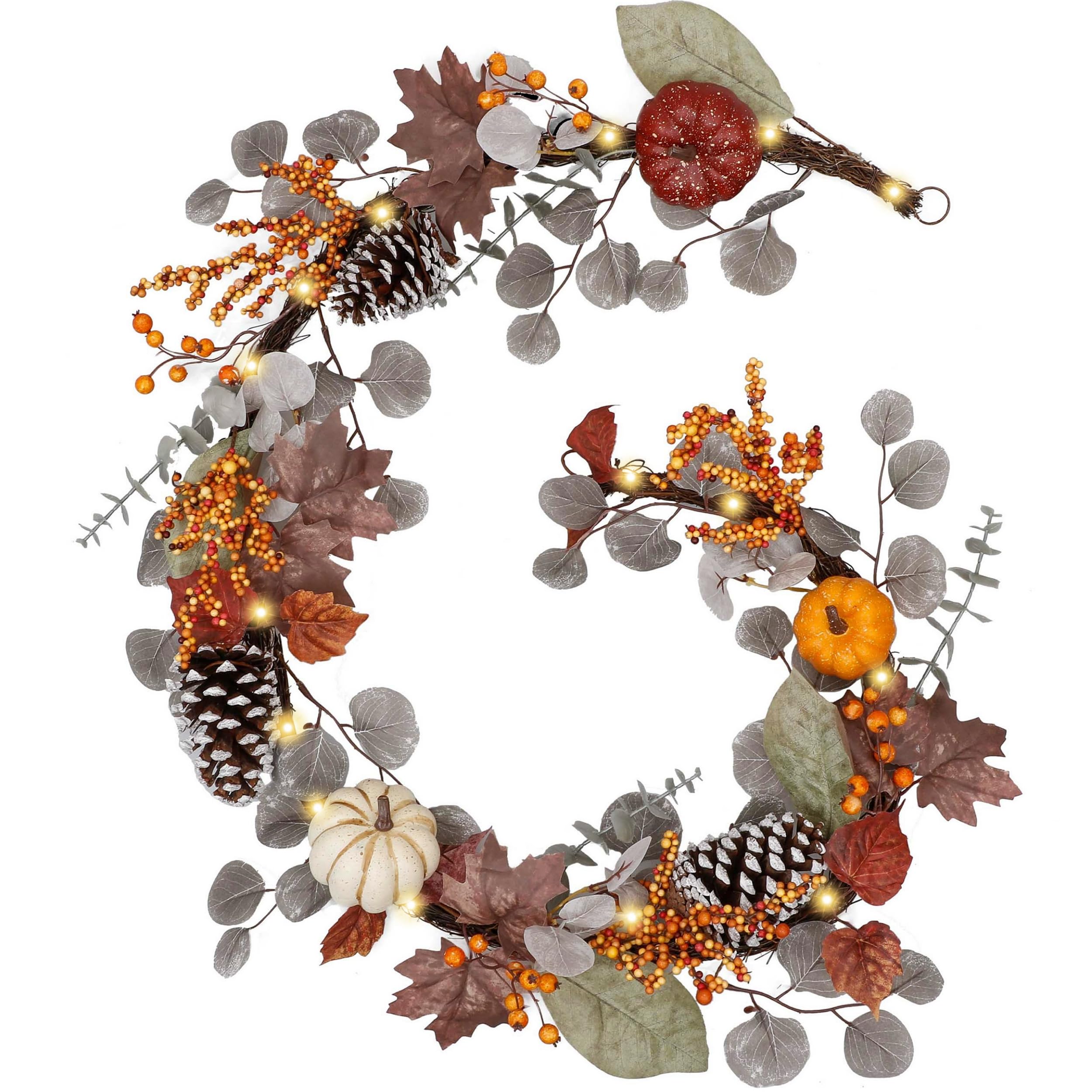 Valery Madelyn front view garland on mantel adding warm autumn charm