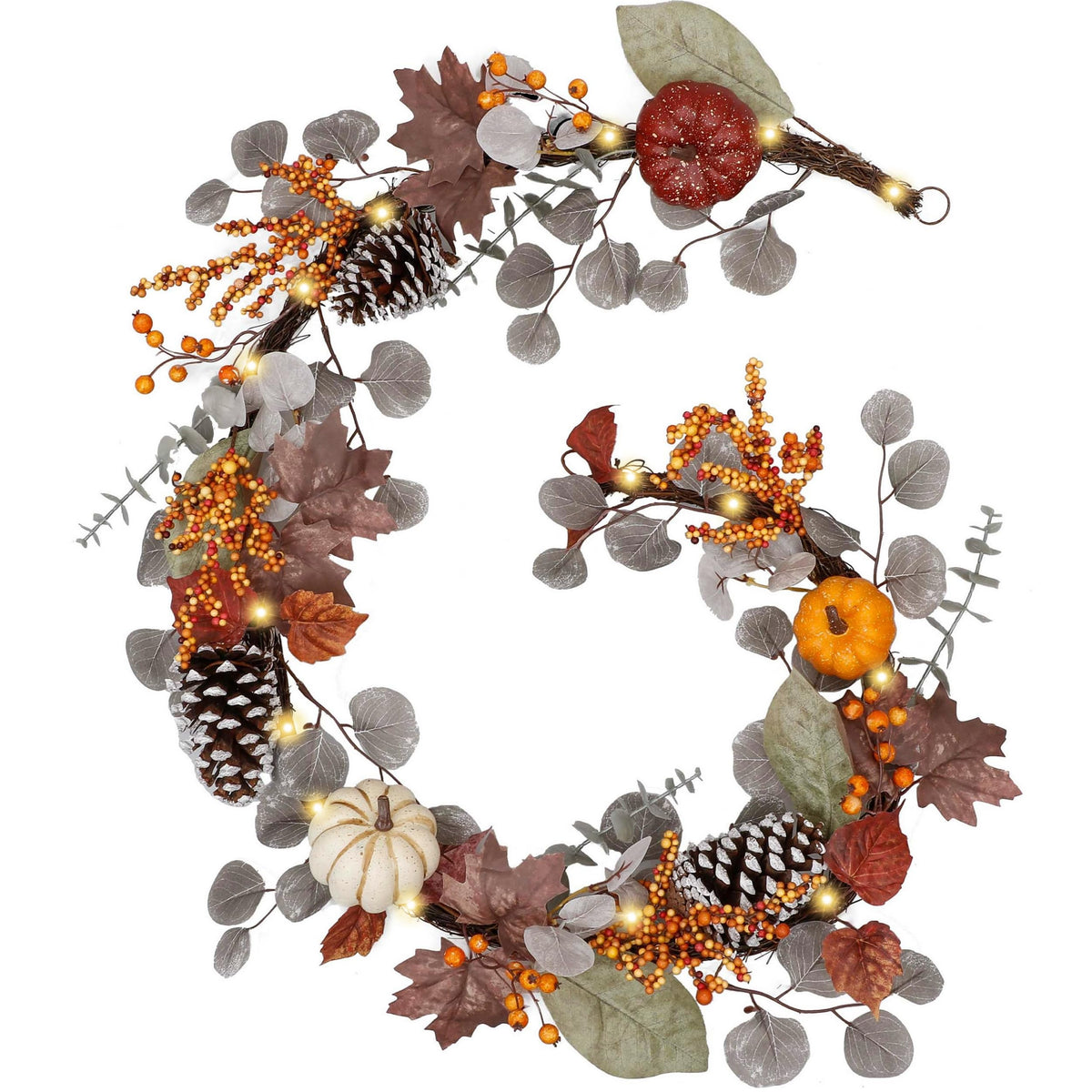 Valery Madelyn front view garland on mantel adding warm autumn charm