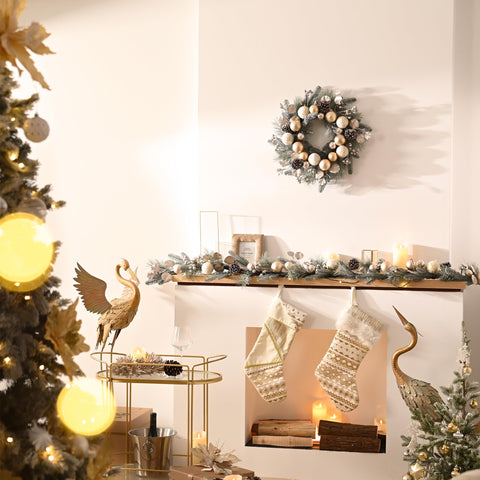 Valery Madelyn close-up of pinecones and silvery-white ornaments for elegant texture