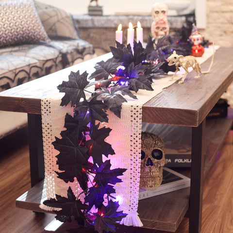 Valery Madelyn garland length comparison illustrating nine-foot scale and coverage