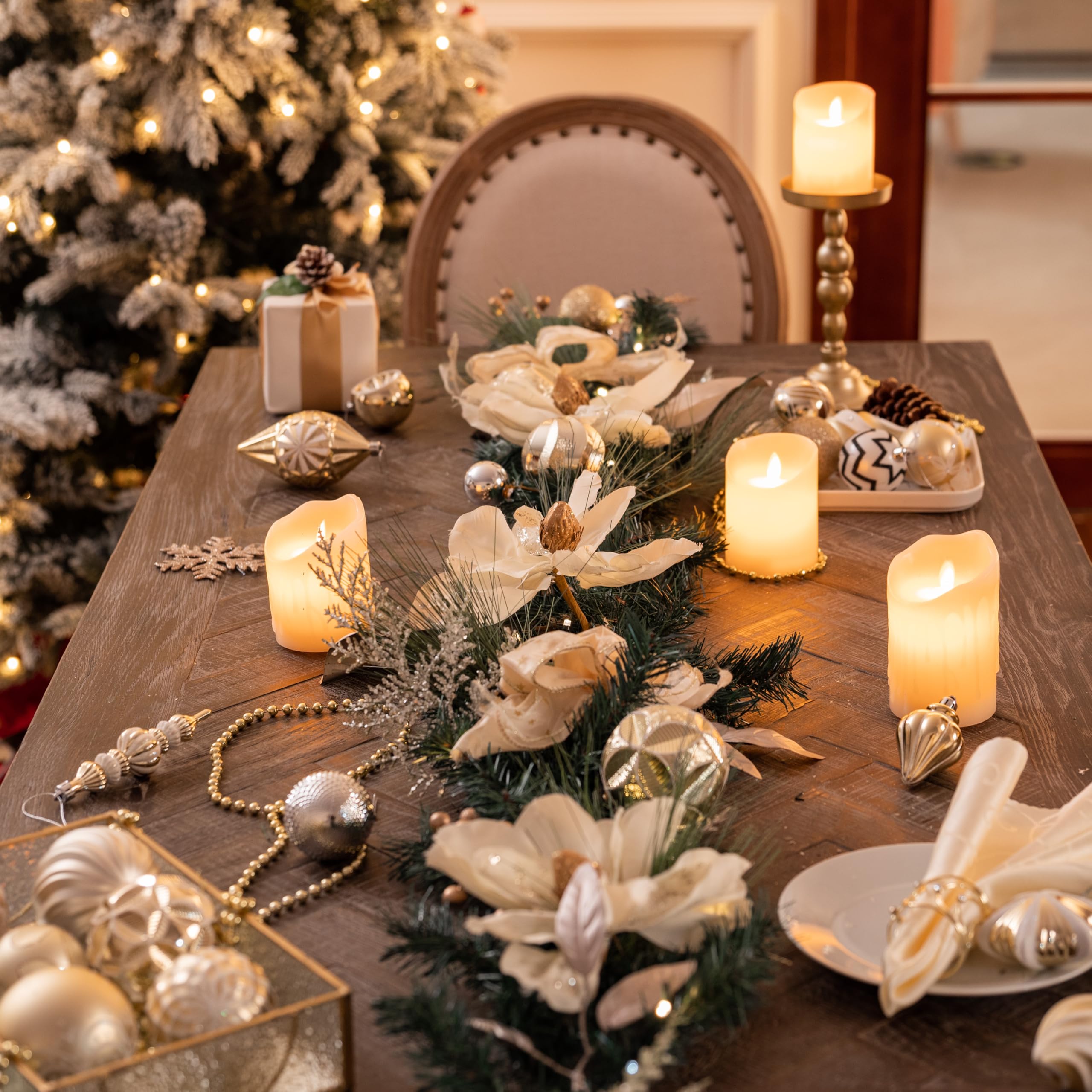 Valery Madelyn garland on mantel displaying ready-to-hang convenience and festive look