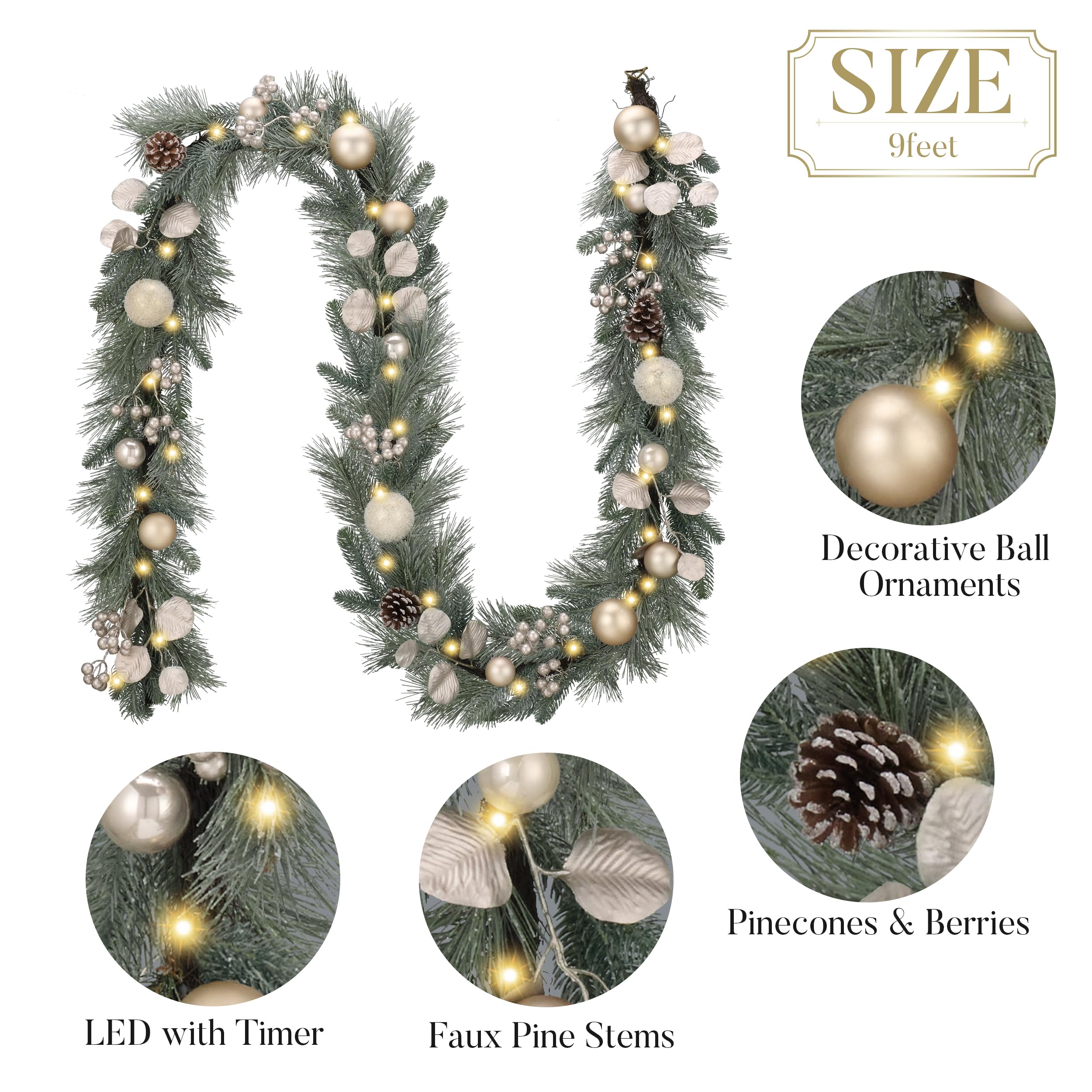 Valery Madelyn unboxed garland being fluffed for easy setup and immediate decoration