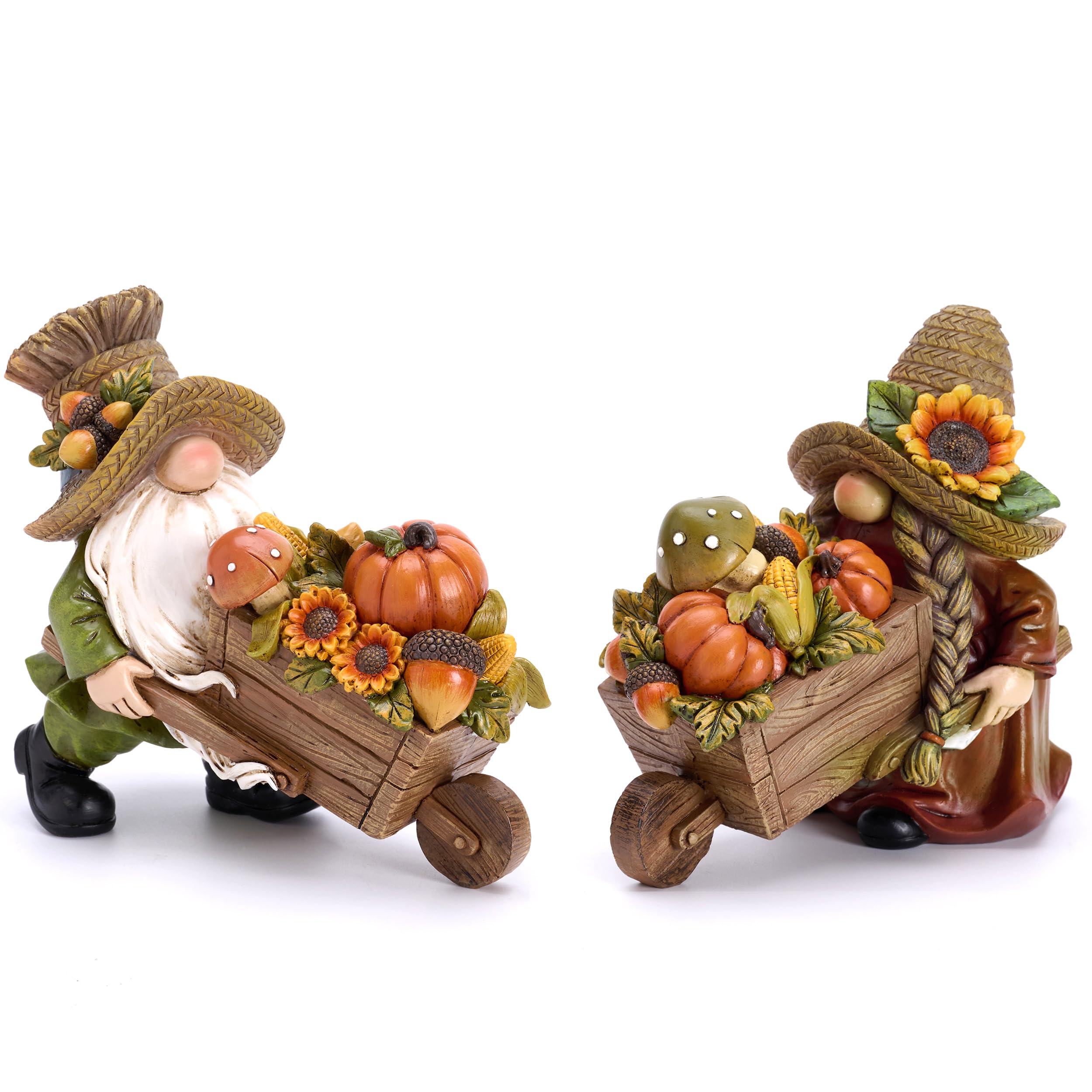 Valery Madelyn front view of two fall gnomes for charming seasonal display